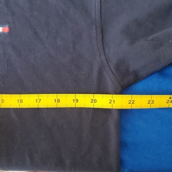 VTG 90's Tommy Hilfiger Color Block Polo size L Small Flag Spell Out bot… - Picture 6 of 7